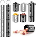 Weekly Pill Organizer, QuwaYee Portable Small Pill Case Keychain Pill Holder för resor, 2 Pack Metal Pill Case Waterproof Daily Medicine Pill Organizer för vitamin, fiskolja, tillägg