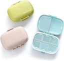 MEACOLIA 3 Pack 8 Compartments Travel Pill Organizer, Daily Pill Case Small Pill Box för Pocket Purse, Portable Pill Container Medicine Vitamin Organizer (Multi-Colored)