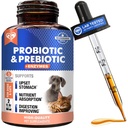 Probiotika & Prebiotika med enzymer för hundar och katter - Digestive Gut Flora Health Pet Food Supplements - Förstoppning & Diarré och Gas Home Remedy - Upprörd magbefrielse - Tillverkad i USA
