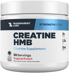 Transparent Labs Creatine HMB - Kreatinmonohydratpulver med HMB för muskeltillväxt, ökad styrka, förbättrad energiproduktion och förbättrad atletisk prestanda - 30 portioner, tropisk punch