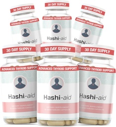IBDassistTM Hashi Aid Thyroid Support för kvinnor och män - Thyroid Supplement för Hashimotos sjukdom och Hypothyroidism * - med Ashwagandha, Selen, Zink, Vitaminer och mer - 30 kapslar (6 Pack)