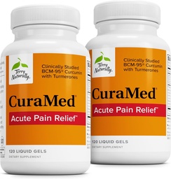 Terry Naturligt CuraMed akut smärtlindring - Tillägg med BCM-95 Curcumin & BOS-10 Boswellia - Svart Sesam Seed Oil för att stödja lättnad av yrkesbesvär - 120 flytande Gels (Pack av 2)
