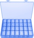 XL Pill Organizer 4 gånger om dagen, BUG HULL Extra Large Weekly Pill Box Case, 7 Day Vitamin Container Daily Pill Holder för Cod-Liver Oil, Vitaminer, Supplements (Royal Blue)