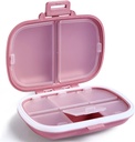 Holii Travel Pill Organizer, 8 Compartments Portable Pill Case, Daily Pill Box för att hålla vitaminer, Small Pill Container för Pocket Purse Medicine Organizer (Pink)
