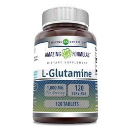 Fantastiska formler L Glutamin 1000 Mg tabletter | Aminosyra tillskott för män och kvinnor | Icke-GMO | Glutenfri | Tillverkad i USA | (1 Pack, 120 greve)