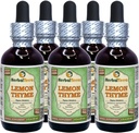 Lemon Thyme (Thymus x Citriodorus) Glycerit, Organic Dried Herb Alcohol-Free Liquid Extract (Brand Name: HerbalTerra, Proudly Made in USA) 5x2 fl.oz (5x60 ml)