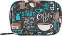 Pill Case Funny Coffee Pill Box 7 Day Pill Case Bag Travel Pill Organizer Bag med Zipper Portable Weekly Case Compact Size för vitamin Supplement Holder