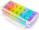 AUVON Weekly Pill Organizer 2 gånger om dagen, Large 7 Day AM PM Pill Box Organizer, Daily Pill Case med Moisture-Proof & Design Removable Compartments to Hold Vitamins, Fish Oil, Supplements, Medication