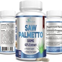 Extra Strength Saw Palmetto - 45% extrakt Prostate Supplement, Minska frekvent urinering, DHT Blocker för hårväxt, icke-GMO, 100 kapslar