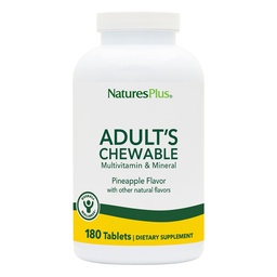 NaturesPlus Adult's Chewable Multivitamin - 180 vegetariska tabletter - Pineapple smak - Naturligt hel mattillskott för total hälsa, energi - Glutenfri - 180 portioner