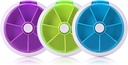 Creative Portable Mini 7 Day Weekly Circular Shape Rotary Cute Fruit Style Pill Storage Case Box (blandad färg)