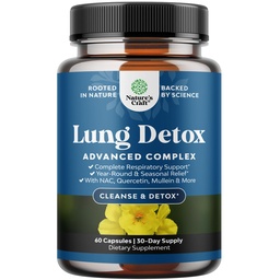 Lung Detox Mullein Leaf Capsules - Rena Mullein Lung Cleanse Complex med NAC Quercetin & Cordyceps Extracts - Leaf Herb Respiratory Supplement för Sinus Immunity & Breathing Support 60ct