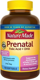 Nature Made Prenatal + Dha 200 mg Kosttillskott (Netcount 150 Soft Gels), 150Count ()