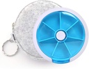 Pill Organizer Travel Pill fall för Purse Portable Medicine fall Small Weeks Pill Box för vitaminer / fiskolja / piller / tillägg (Blue + Bag)