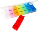 Weekly Pill Organizer, 3 gånger om dagen, 7-dagars Pill Box, Portable Travel Prescription Pill Case Dispenser, Vitamin Fish Oil Compartments Container, Daily Calcium DHA Supplement Holder Reminder