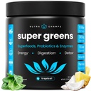 NutraChamps Super Greens Powder Premium Superfood | 20+ Organic Green Veggie Whole Foods | Wheat Grass, Spirulina, Chlorella | Antioxidant, Digestive Enzyme & Probiotic Blends (9.1 OZ, Tropical)