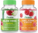 Livlig Aloe Vera + Collagen & Biotin, Gummies Bundle - Great Tasting, Vitamin Supplement, Gluten Free, GMO Free, Chewable
