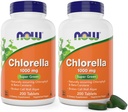 Nu Chlorella 1000mg tabletter - 200 greve (Pack of 2) - Natural Occurring Chlorophyll, Beta-Carotene - Non-GMO, Vegan - Grönt Super Food Supplement för kvinnor och män
