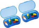 2PCS Pill Case Organizer Pocket Small Pill Holder, Daily AM & PM Containers, Medicine Holder, idealisk för medicinering, vitamin, tillägg, perfekt för resor, idealisk för handväska