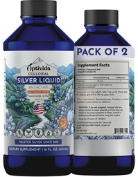 Optivida Health Colloidal Silver Liquid (2 Pack) - Premium Nano Silver Colloidal Supplement för Daily Wellness & Immune Support, Natural Liquid Silver Hydrosol för vuxna och barn, icke-GMO, Gluten-Free