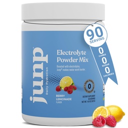 JUNP Electrolytes Powder No Sugar No Carbs - Berry Lemonade Keto Electrolyte Drink Mix - Potassium & Salt Hydration Powder Electrolytes - Zero Calorie Sugar Free Electrolyte Powder, 90 Servings