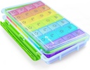 AUVON iMedassist Moisture-Proof Weekly Pill Organizer 4 gånger om dagen, Large 7 Day Pill Box Portable för resor med flyttbara individuella pillerbehållare för att hålla vitaminer, tillägg och medicinering