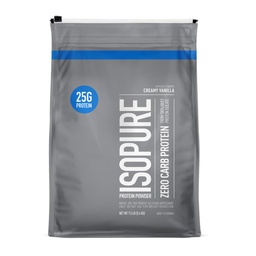 Isopure Zero Carb 100% Pure Whey Isolate Protein Powder, Lactose Free, Gluten Free, Med Vitaminer, Creamy Vanilla, 25g Protein Per Servering, 7,5 Lbs, 110 portioner (Packaging May Vary)