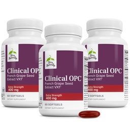 Terry Naturally Clinical OPC Extra Strength - Cardiovascular Health & Focus Support - Tillägg med Grape Seed Extract - Immun Support Supplement - 60 Softgels (Pack of 3)