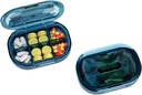 Small Pill Box, Moisture Proof Pill Case, Travel Pill Organizer för Pocket Purse, Daily Portable Medicine Vitamin, Fish Oil, Supplement (Blue)