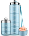 Mossime Metal Pill Organizer Weekly, Stackable Waterproof Travel Pill Box, Large Aluminum Alloy Pill Case Container, BPA Free 7 Day Daily Medicine Organizer för vitamin, fiskolja, tillägg