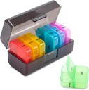 Zoksi Weekly Pill Organizer 2 gånger om dagen, Black 7 Day Am Pm Pill Box, Daily Am Pm Pill Organizer 7 Day, Portable Vitamin Pill Case, Weekly Pill Box för fiskoljor, Vitamin, Tillägg