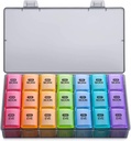 Sukuos Weekly Pill Organizer 3 Times A Day, Large 7 Day Pill Box Case, Weekly Medicine Organizers Box Case, Portable Travel Container för vitaminer Fish Oil Supplements