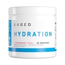 Kaged Hydration Electrolytes Powder | Strawberry Yuzu | Hydra-Charge Sports Drink Mix | Pre, Post, Intra Workout | Low Carb, Vegan, Gluten Free | Kosttillskott för Män & Kvinnor | 60 portioner