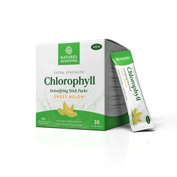 Naturens Sunshine Chlorophyll Stick Packs: Supercharge Your Detox och Boost Gut Health i bekväma, läckra Stick Packs (Sweet Melon)
