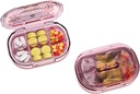 Small Pill Box, Moisture Proof Pill Case, Travel Pill Organizer för Pocket Purse, Daily Portable Medicine Vitamin, Fish Oil, Supplement (Pink)