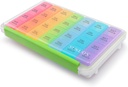 Sukuos Monthly Pill Organizer 28 Day, Large Moisture-Resistant Pill Box Cases med dammbevis Box och Clear Lid för vitamin / fiskolja / tillägg, lätt att öppna och rengöra