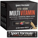 Liquid Multivitamin Drink Mix Vitamin Powder BCAA Won't Upset Your Stomach Daily Keto MultiVitamin for Men and Women Amino Acid Powder Fruit Punch Packet Multivitamin Powder Electrolytes