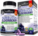 BioSchwartz Elderberry Capsules 60 Count + Probiotic 40 miljarder CFU 60 Count Bundle