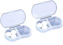 2PCS Pill Case Organizer, Daily AM & PM Containers, Medicine Holder, idealisk för medicinering, vitamin, tillägg, perfekt för resor, idealisk för väska (vit)