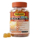 Sakoon nutrition 5000 IE Vitamin D3 K2 Vitamin Supplement med Black Seed Oil för ben, tänder, muskel och immunförsvar stöd, icke-GMO och Gluten Free, 60 Gummy Chewables