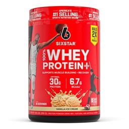 Sex Star Whey Protein Powder Plus - Muscle Building & Recovery Formel med Whey Isolate Powder, BCAA, 30g Protein, Immune Support - Post-Workout Supplement - Vanilla Cream, 1,8 lbs