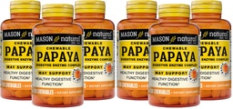 MASON NATURAL Papaya Digestive Enzyme Complex - Hälsosam Digestive Function, främjar näringsabsorption, Peach Flavor, 100 Chewables (Pack of 6)