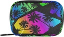 Pill Box Colorful Geometry Palm Trees 7 Day Pill Case Travel Pill Organizer Bag med Zipper Portable Weekly Vitamin Medicine Supplement Holder Pouch Bag
