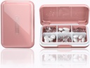 Travel Pill Organizer Moisture Waterproof Small Pill Box för Pocket Purse 6 Compartments Portable Pill Case Medicine Vitamin Holder Container, Pink