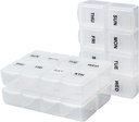 Serfeymi Weekly Pill Organizer 3 Pack Medicine Organizer Travel Pill Box 7 Day Pill Case for Purse Pill Container Pill Holder Daily Pill Boxes Organizer för Medicinering, Vitamin, Supplement