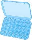 Daviky Weekly Pill Organizer 3 gånger om dagen, Large 7 Day Pill Box 3X per dag med separat behållare, Portable Travel Pill Case för medicinering, vitaminer, fiskolja och kosttillskott