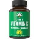 Vitamin K med Whole Food Blend på 25+ grönsaker och frukter för Max Absorption. Vegan Capsules tillägg. Vitaminer K1, K-2 MK4 + K2 Natto MK7. Alternativ till Drops, Gummies. VIT K med K 2 och MK-7