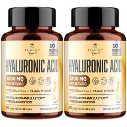 19-i-1 Hyaluronsyrakapslar - Hylunarsyra 1200 mg, med Collagen Peptides, Vitamin C, Phytoceramides - för hud, ögon, gastrointestinal, Bones Support (2 Pack)