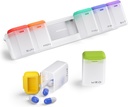 Weekly Pill Organizer Magnetic, Removable Pill Box 7 Day 1 Time a Day, Large Pill Case Travel, Week Once Daily Medication Dispenser, Medicine Container Holder för Supplement Vitamin, White