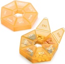 2PCS Weekly Pill Organizer Large 7 Day Pill Box Organizer Daily Medicine Case för vitamin Fish Oil Pills Supplements Arthritis Friendly